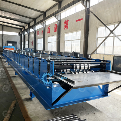 گالوانیزه Flying Cutter بدون توقف 20m/min کف کف کفپوش فلز ورق رول شکل گیری ماشین