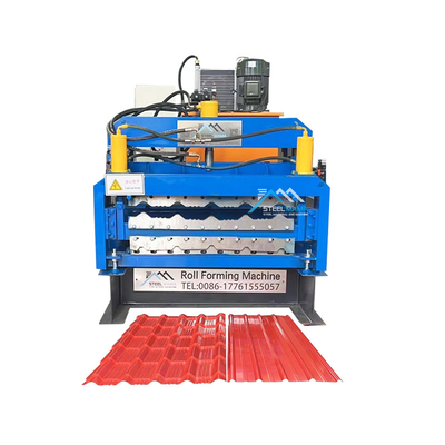 قدرت هیدرولیک 5.5kw رنگ سقف لایه دو IBR کاشی های نالوده رول ماشین شکل گیری