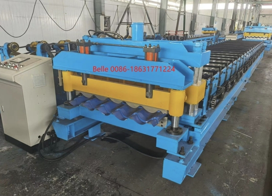 3.5T فلزی سقف کاشی رول ماشین شکل گیری با 9-11 ردیف رول Cr12 برش تیغه