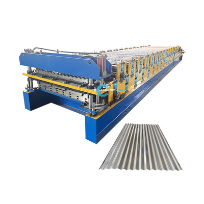 فولاد تایل دلتا کنترل PLC دو لایه رول شکل گیری ماشین برای 0.25-0.6mm ضخامت مواد