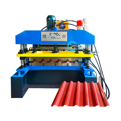 0.3-0.8mm Ibr فلزی سقف رول ماشین شکل دهی کنترل شده توسط سیستم کنترل PLC