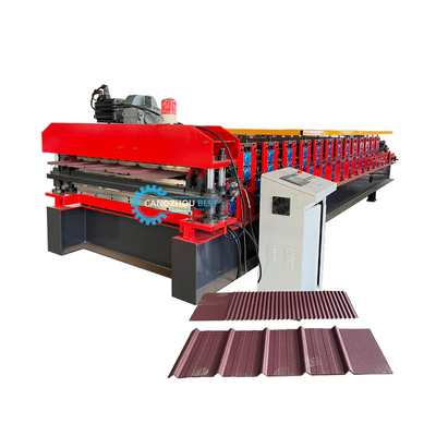 0.25-0.6mm ضخامت مواد 5.5 × 1.4 × 1.5m ماشین دو لایه ای 8-12m / min سرعت شکل گیری