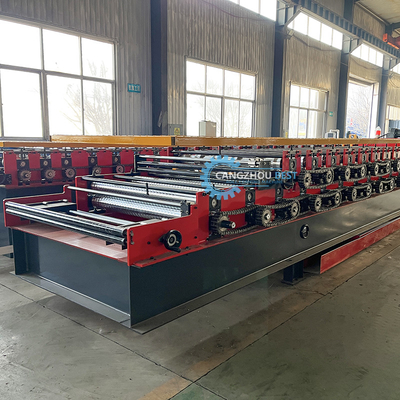 0.25-0.6mm ضخامت مواد 5.5 × 1.4 × 1.5m ماشین دو لایه ای 8-12m / min سرعت شکل گیری