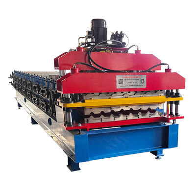 Double layer two profile in one machine glazed tile and R101 roof panel making machine