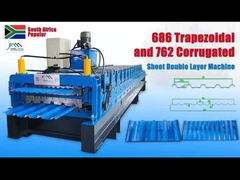 دستگاه صفحه سقف دو لایه قابل تنظیم با دلتا PLC و رول های فولاد 45 درجه بالا